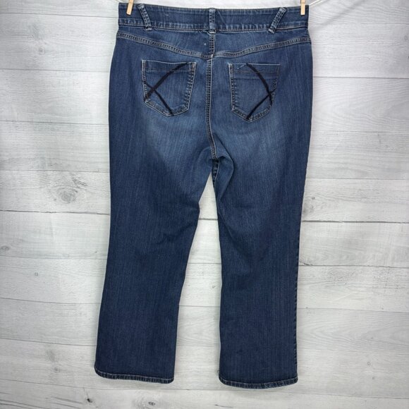 Lane Bryant Bootcut Jeans Womens 16 Petite Tighter Tummy Stretch Dark Wash - Picture 7 of 14